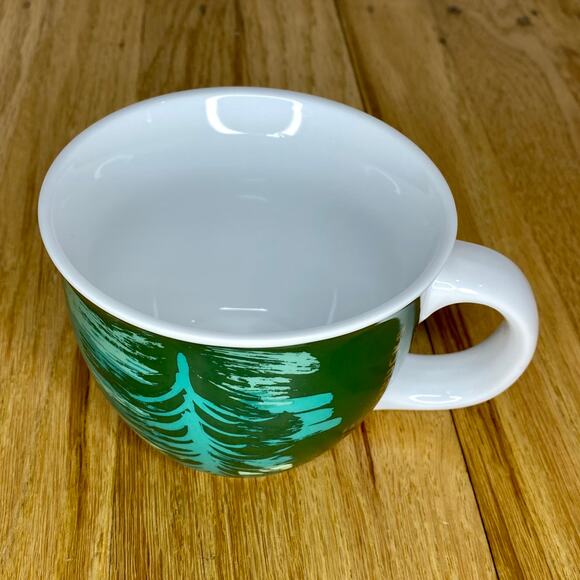 Starbucks Christmas Tree Mug Green 2014 Coffee Cup 14 oz Drinkware - Picture 5 of 11